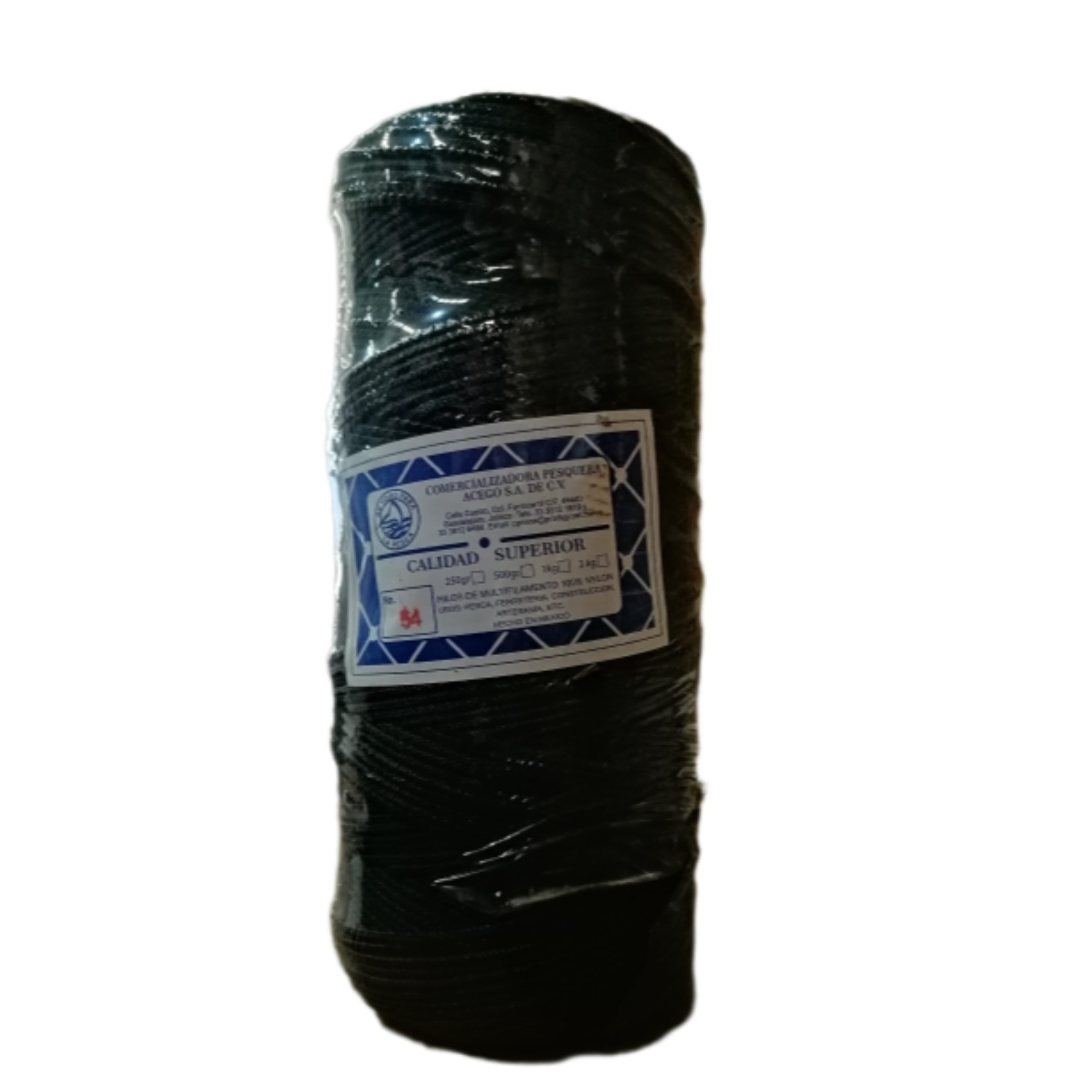 Piola Multif Trenzada Teñida Y Alquitranada Negro Acego 54 X 2 KG