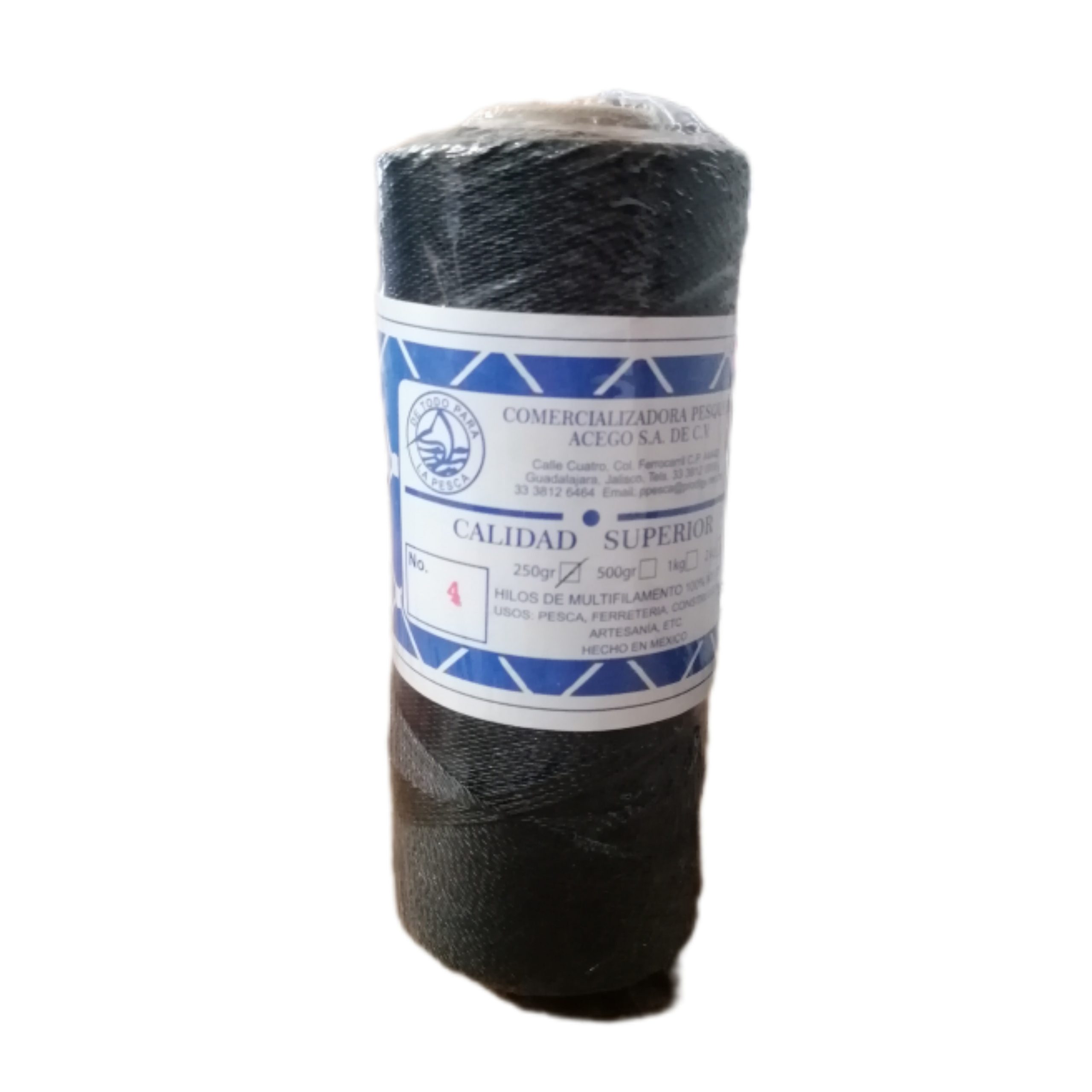 Piola Multifilamento Pepsa Teñida Y Alquitranada Negro #4X250 GRS